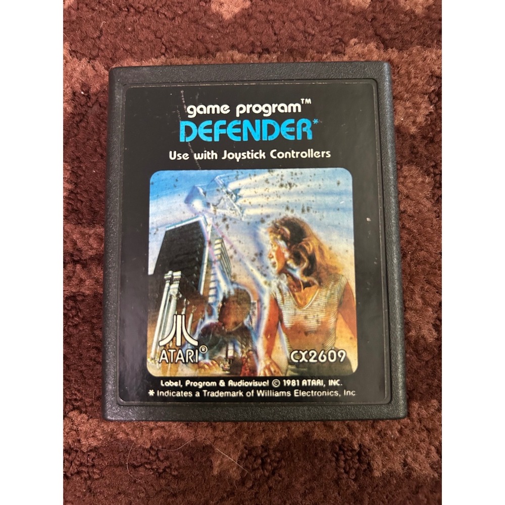 Atari 2600 Defender Video Game Cartridge CX2609 Vintage 1981 Arcade Classic